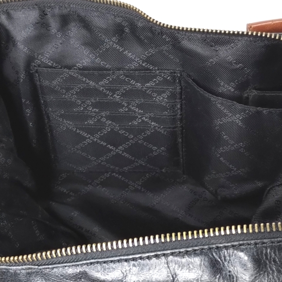 BCBG Large Satchel Shoulder Bag Crossbody Leather Black BCBGMaxAzria Barney's - Picture 11 of 13